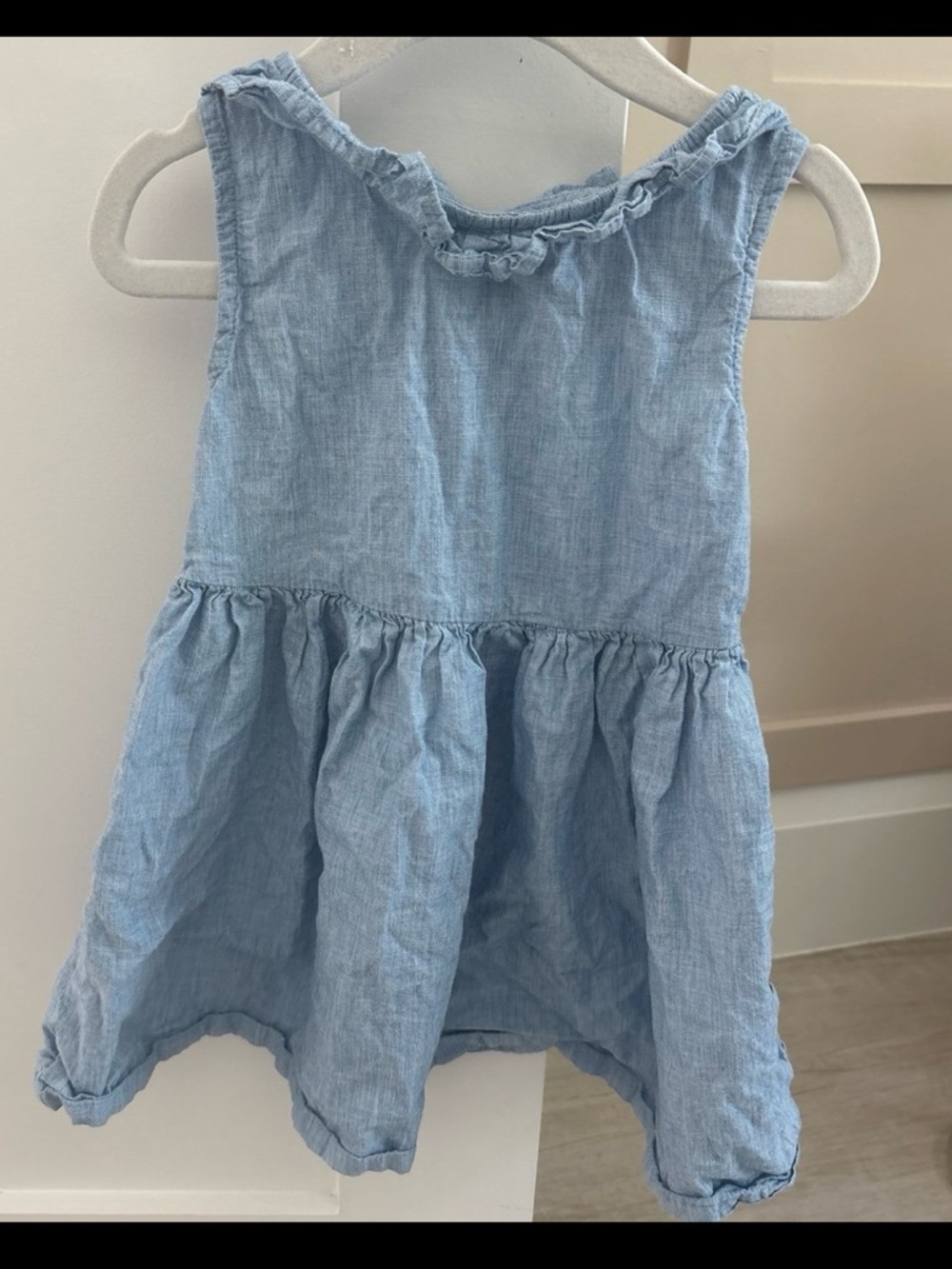 Lucky Penny Girls Sleeveless Ruffle Neck Dress